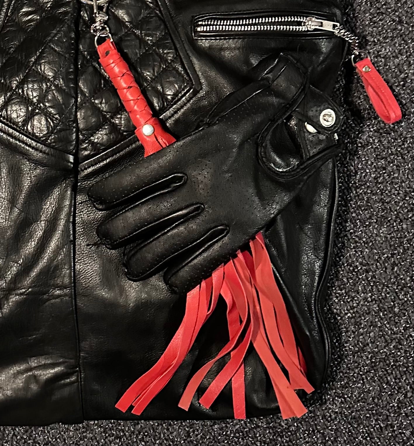 Black leather master bag