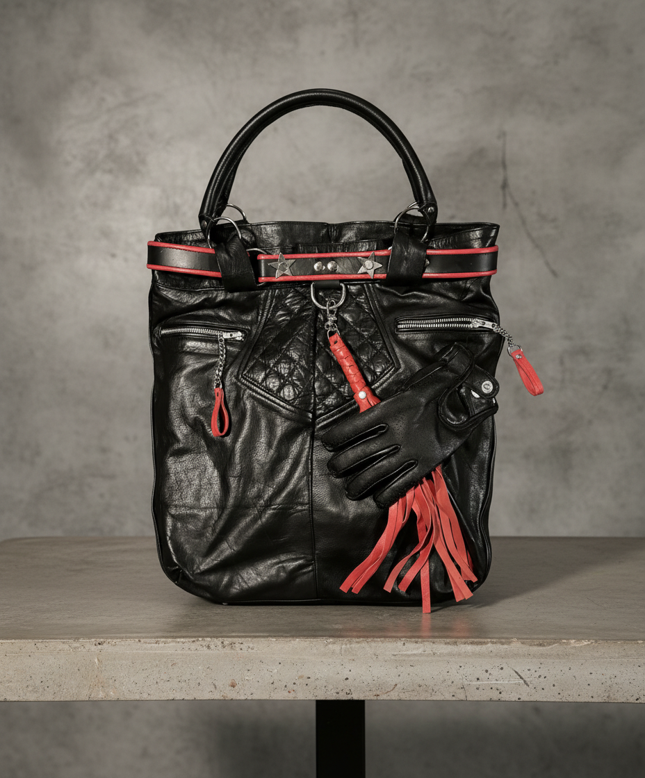Black leather master bag