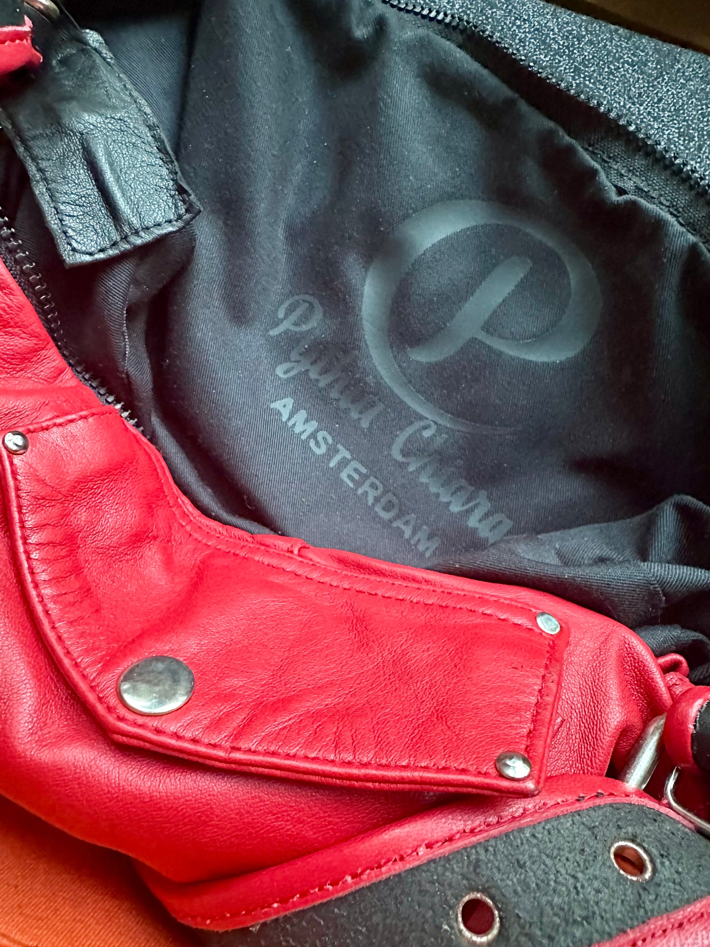 Red harnass bag
